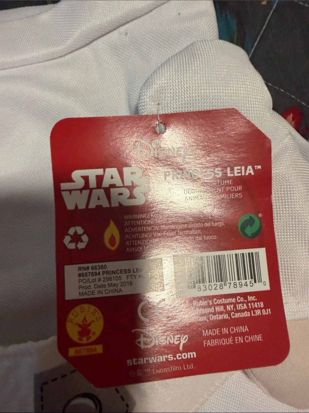 Star Wars White Princess Leia Costume Dress with Hairpiece